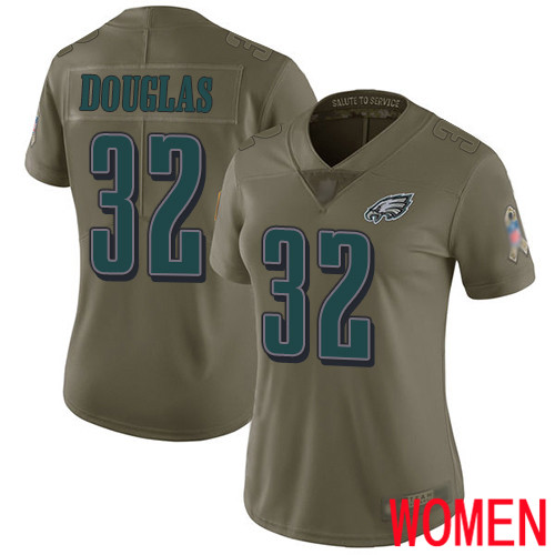 Women Philadelphia Eagles #32 Rasul Douglas Limited Olive 2017 Salute to Service Football NFL Jersey->women nfl jersey->Women Jersey